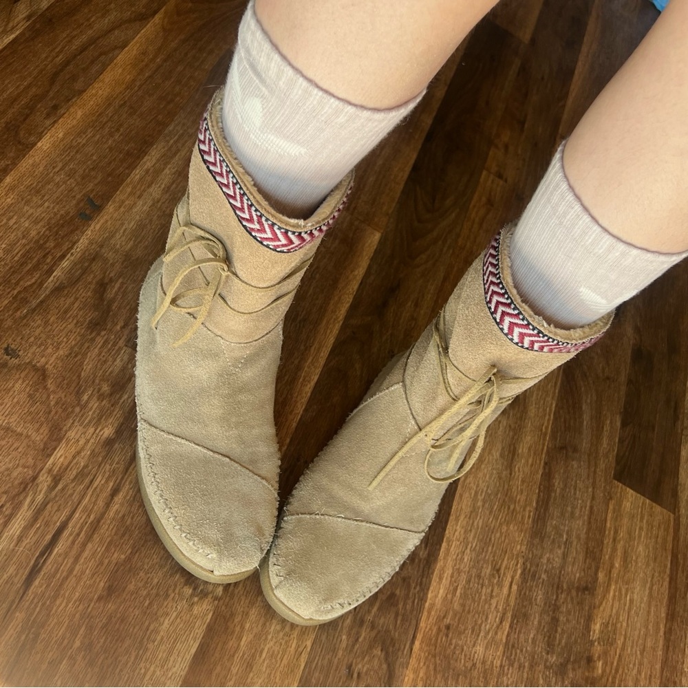 Stylish Beige Suede Ankle Boots